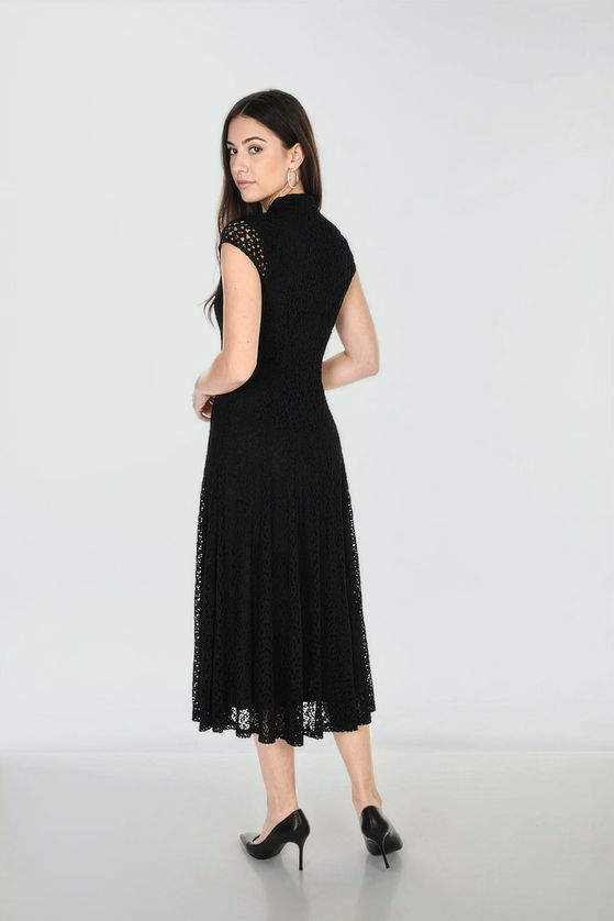 Frank Lyman 263197 Women's Midi A-Line Lace Dress – Black