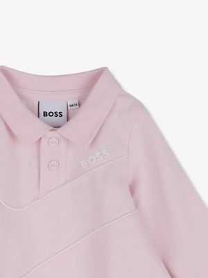 Boss J53326 Baby Girl's LS Pique Polo Dress/BABY PINK