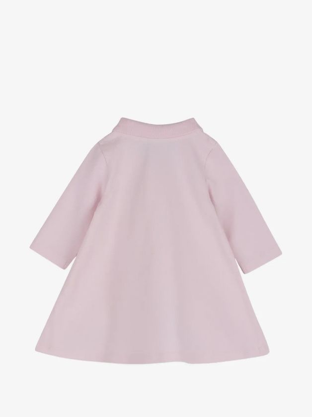 Boss J53326 Baby Girl's Long Sleeve Pique Polo Dress – Baby Pink