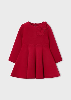 Mayoral 4928 Girl's LS Floral Accent Dress/