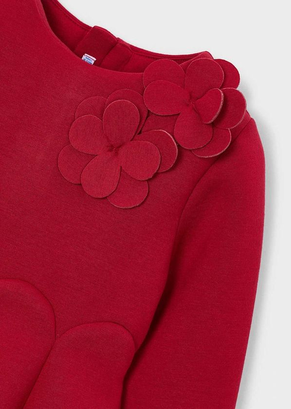 Mayoral 4928 Girl's Youth Long Sleeve Floral Accent Dress