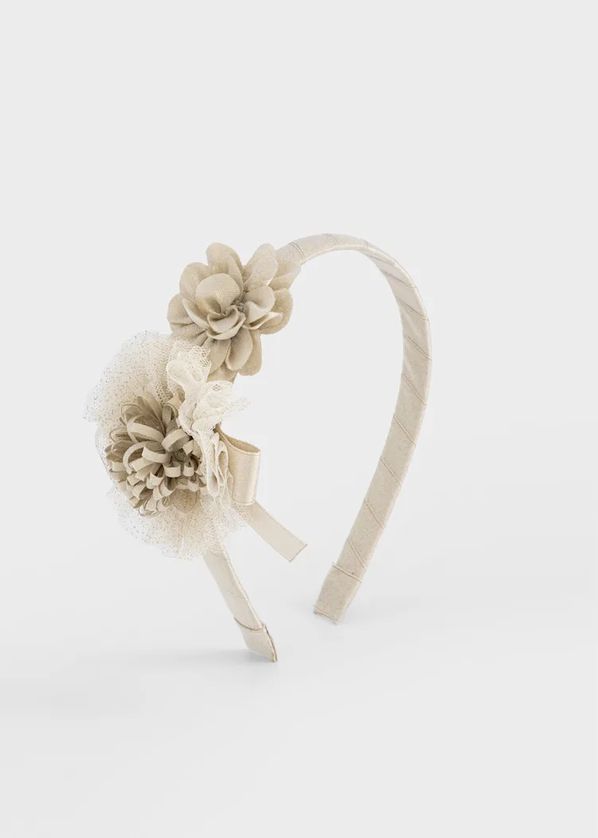 Mayoral 10264 Baby Girl's Floral & Ribbon Accent Headband