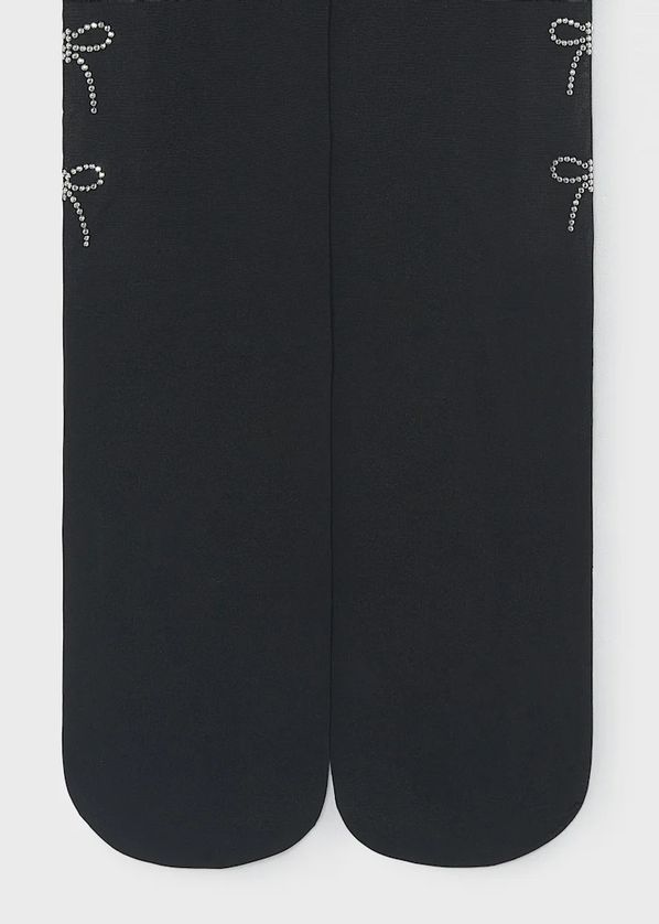 Mayoral 10328 Girl's Youth Bow Stud Tights – Black