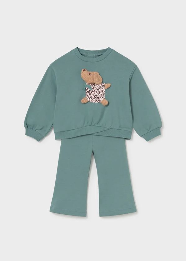 Mayoral 2838 Girl's Junior Plush Dog Sweater & Jogger Tracksuit Set 2PC – Lagoon