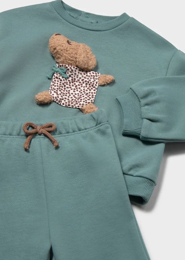Mayoral 2838 Girl's Junior Plush Dog Sweater & Jogger Tracksuit Set 2PC – Lagoon