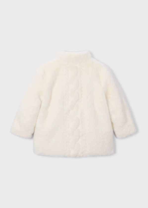 Mayoral 4415 Girl's Youth Snap Button Closure Faux Fur Coat