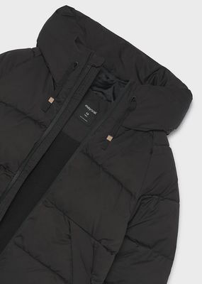 Mayoral 7444 Girl's Youth Fleece Interior Puffer Jacket/BLACK
