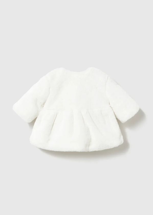 Mayoral 2406 Baby Girl's Snap Button Closure Faux Fur Coat – Crudo