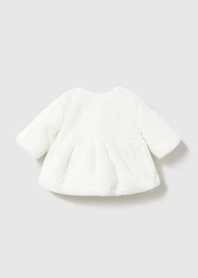 Mayoral 2406 Baby Girl's  Snap Button Closure Faux Fur Coat/CRUDO
