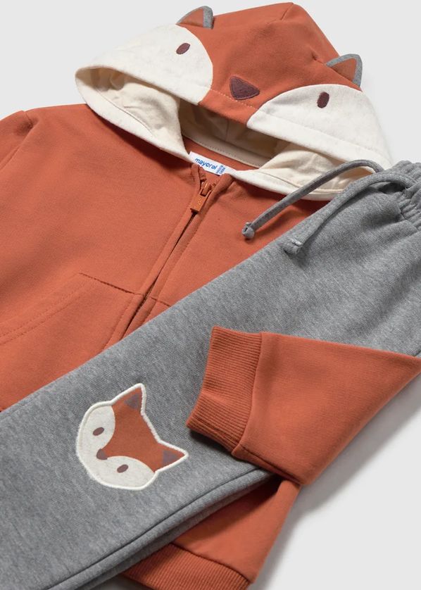 Mayoral 2832 Boy's Junior Long Sleeve T-Shirt, Fox Zip-Up Jacket & Jogger Tracksuit Set 3PC – Teja