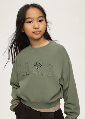 Mayoral 7427 Girl's LS Embroidered “Look” Sweater/SALVIA