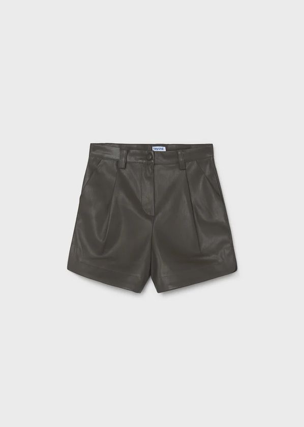 Mayoral 7201 Girl's Youth Stretchy Faux Leather Shorts