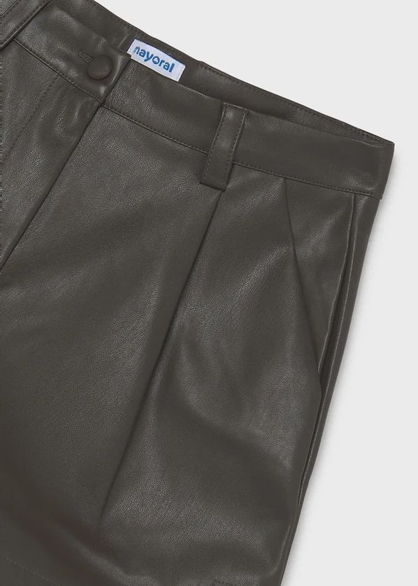 Mayoral 7201 Girl's Youth Stretchy Faux Leather Shorts
