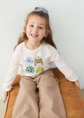 Mayoral 4028 Girl's Junior LS T-Shirt & Scrunchie Set 2PC/CRUDO