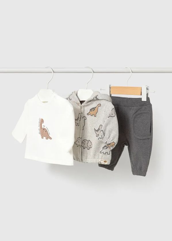 Mayoral 2671 Baby Boy's Long Sleeve T-Shirt, Zip Hoodie & Joggers Set 3PC