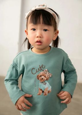 Mayoral 2780 Baby Girl's Long Sleeve Dog Print T-Shirt, Legging & Bow Headband Set 3PC