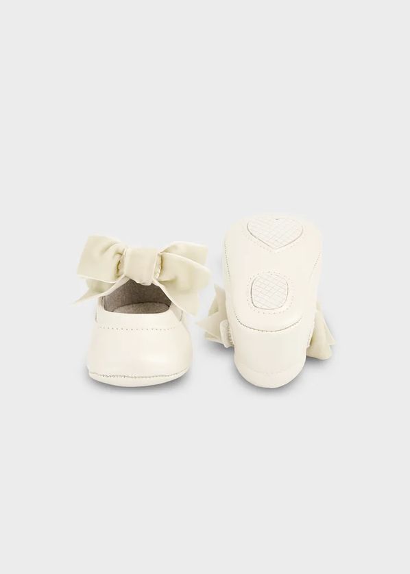 Mayoral 9158 Baby Girl's Velcro Closure & Velvet Bow Detail Mary Jane Shoes