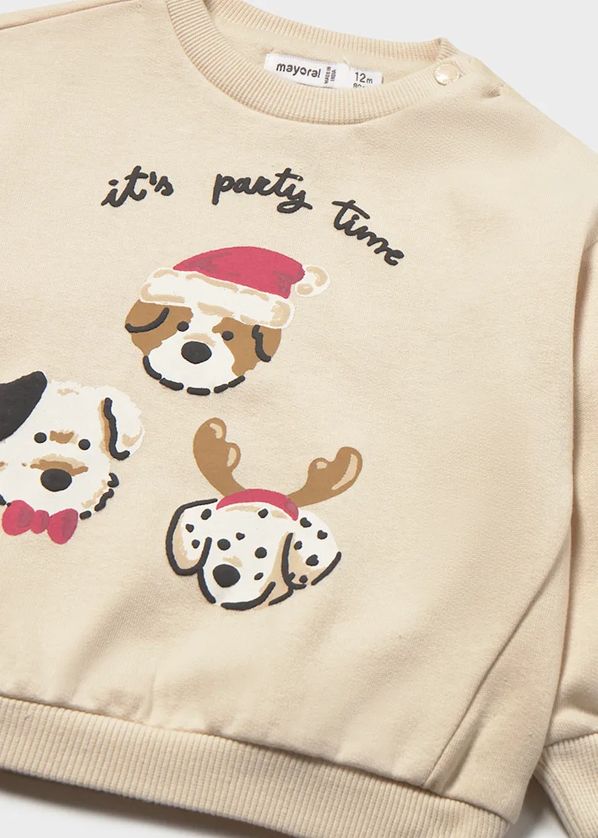 Mayoral 2418 Boy's Junior Long Sleeve Dog Print Sweater