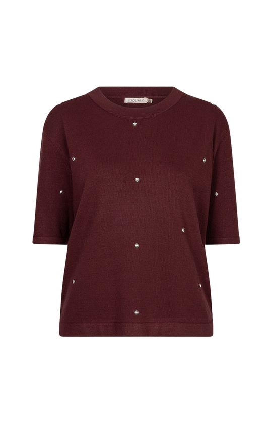 Esqualo F26.07516 Women's Short Sleeve Stud Accent Top