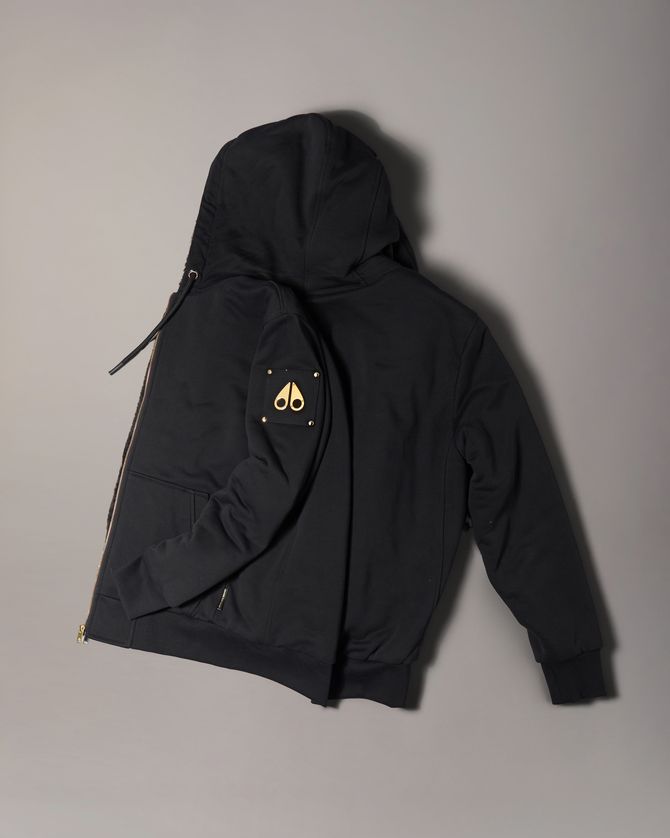 Moose Knuckles M32MS600G Men's Gold Hardware Classic Bunny Hoodie Jacket