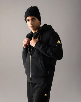 Moose Knuckles M32MS600G Men's Gold Hardware Classic Bunny Hoodie Jacket/