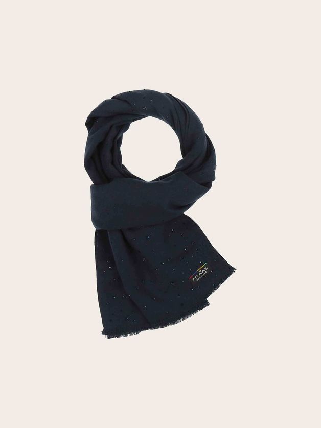 FRAAS 623546 Women's Cashmink Rhinestone Detail Fringed Scarf