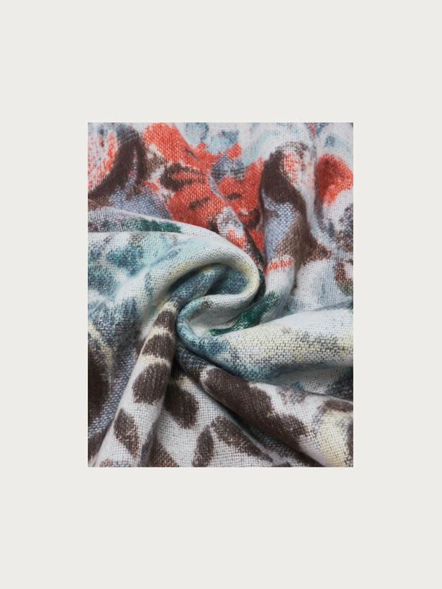 FRAAS 620015 Women's Cashmink Floral Design & Tassel Scarf