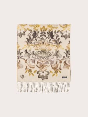 FRAAS 620015 Women's Cashmink Floral Design & Tassel Scarf/