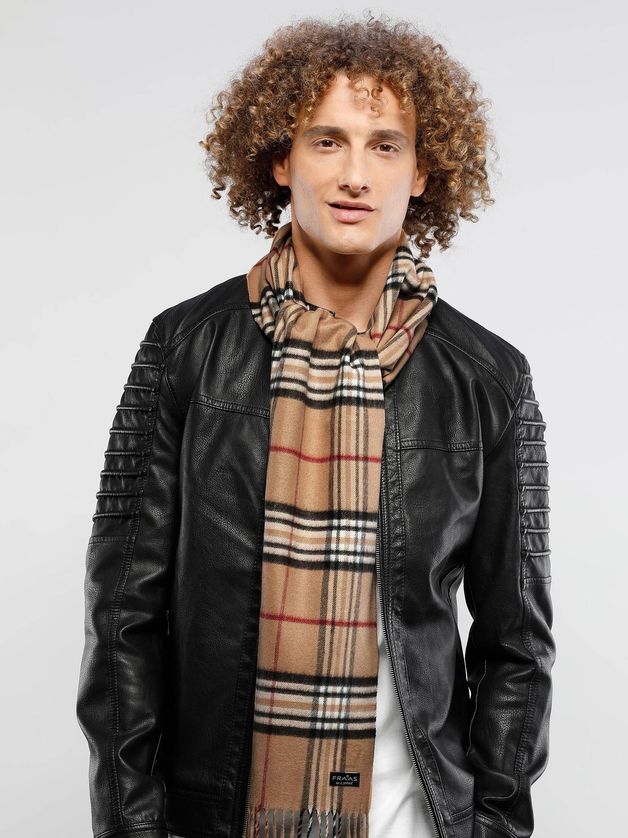 FRAAS 627217 Men’s Cashmink Lightweight Plaid Wrap Scarf