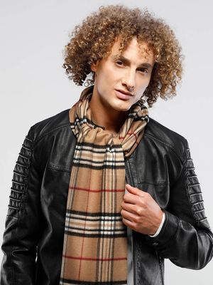 FRAAS 627217 Men’s Cashmink Lightweight Plaid Wrap Scarf/
