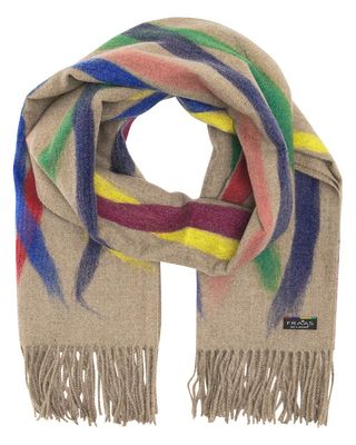 FRAAS 623560 Women's Colorful Stripes Needle Punch Wrap Scarf/