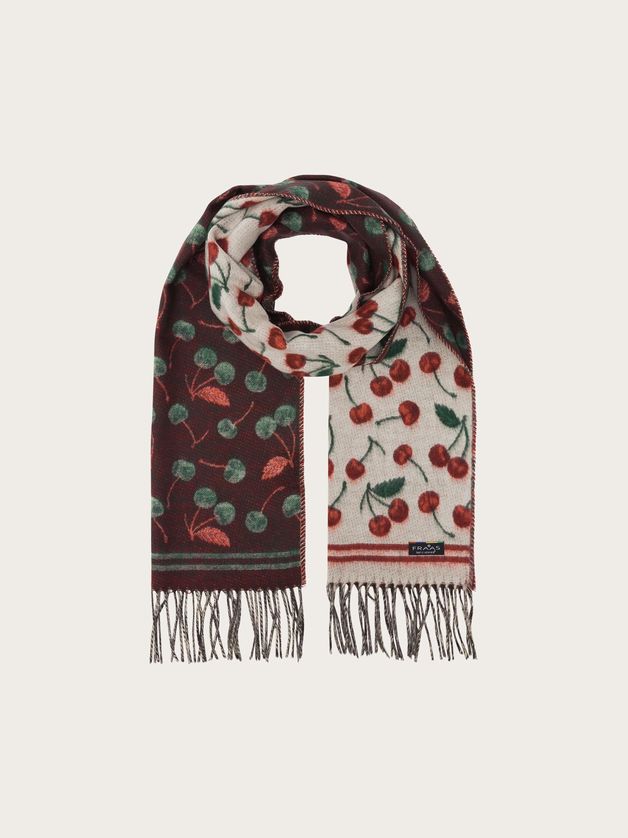 FRAAS 625538 Women's Reversible Cashmink Cherry Pattern Scarf