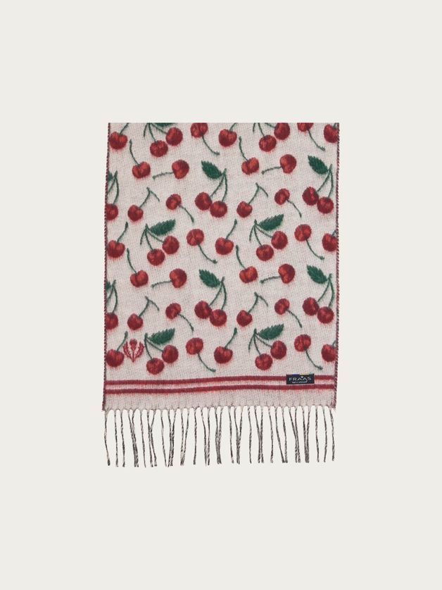 FRAAS 625538 Women's Reversible Cashmink Cherry Pattern Scarf