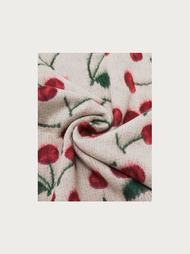 FRAAS 625538 Women's Reversible Cashmink Cherry Pattern Scarf