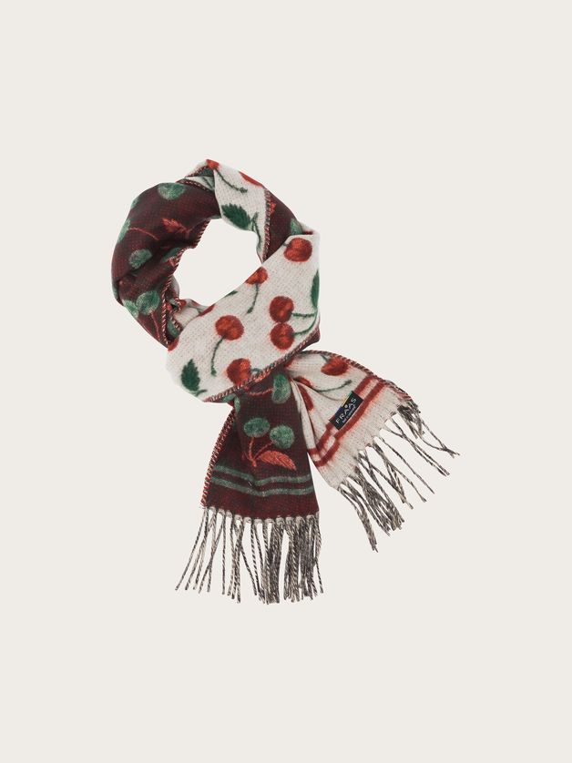 FRAAS 625538 Women's Reversible Cashmink Cherry Pattern Scarf