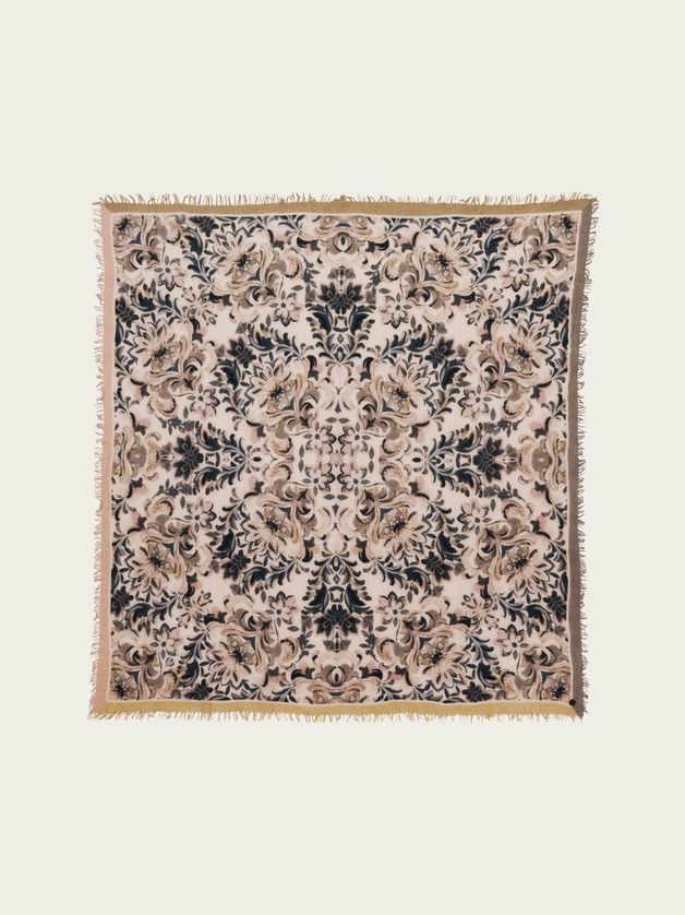 FRAAS 638064 Women's Frayed Edge Wool Square Scarf