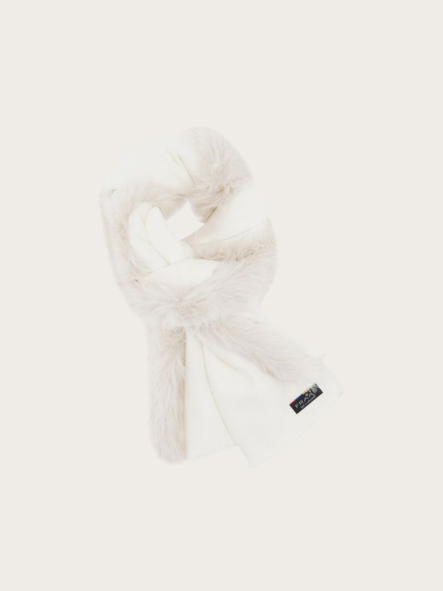 FRAAS 631206 Women's Cashmink Faux Fur Trim Poncho