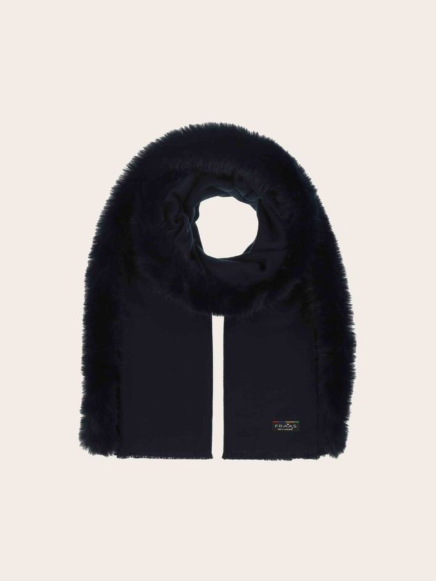 FRAAS 631206 Women's Cashmink Faux Fur Trim Poncho