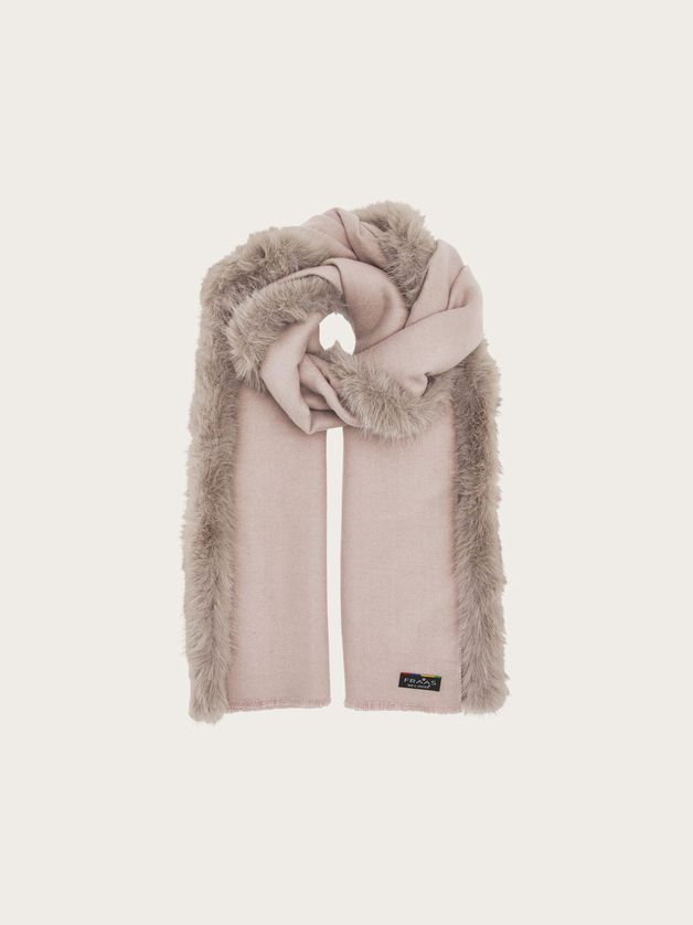 FRAAS 631206 Women's Cashmink Faux Fur Trim Poncho