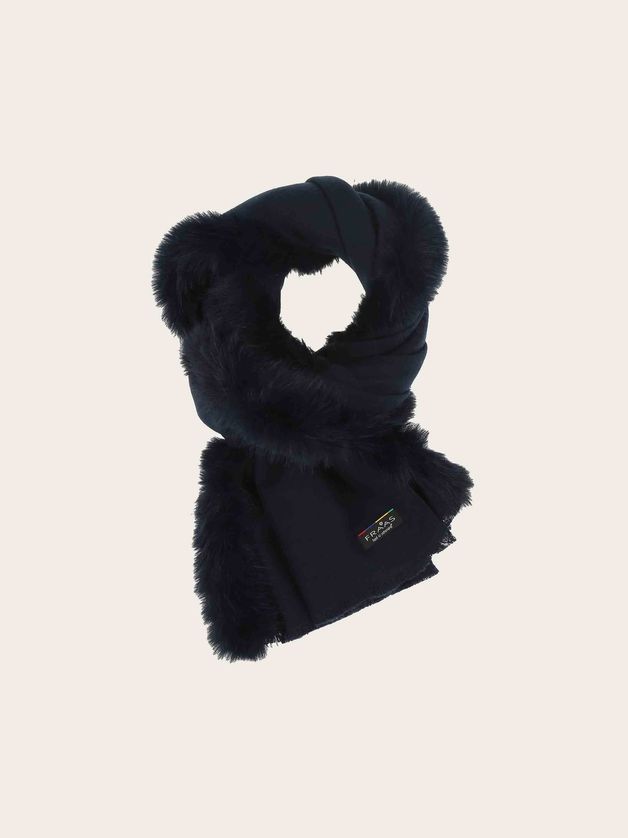 FRAAS 631206 Women's Cashmink Faux Fur Trim Poncho