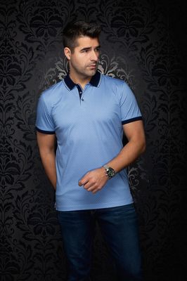 Au Noir SEACLIFF Men’s Short Sleeve Motif Polo Shirt