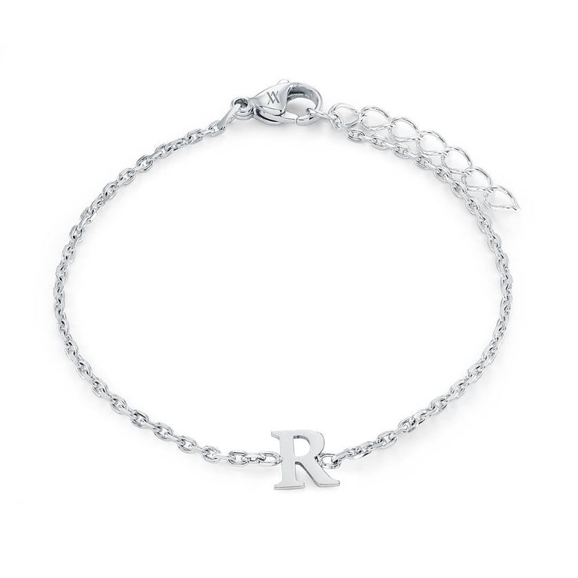 Italgem INITIAL3 Women's S.Steel Silver Block Letter Bracelet