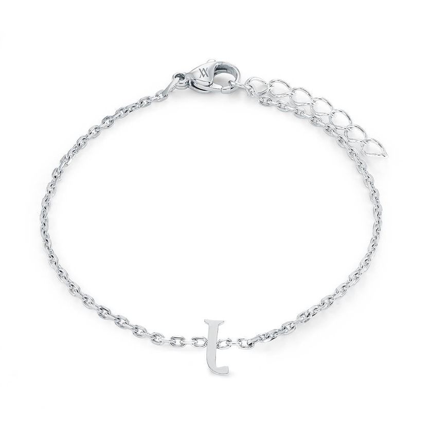 Italgem INITIAL3 Women's S.Steel Silver Block Letter Bracelet