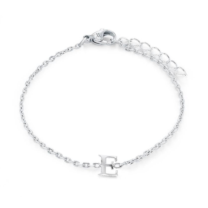 Italgem INITIAL3 Women's S.Steel Silver Block Letter Bracelet