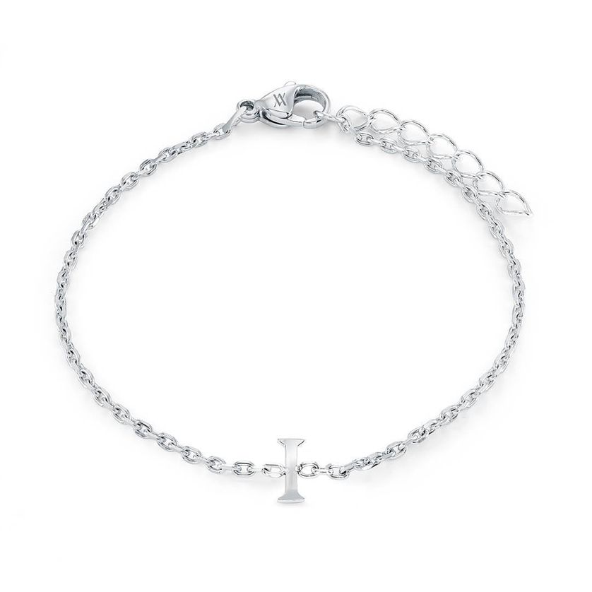 Italgem INITIAL3 Women's S.Steel Silver Block Letter Bracelet