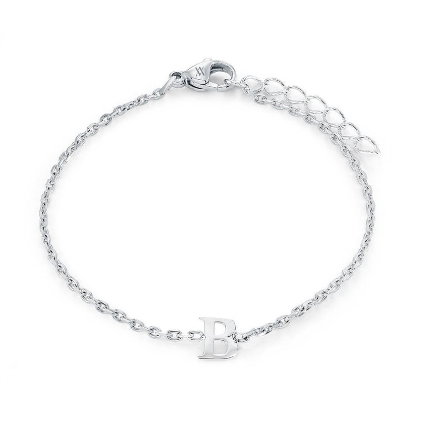 Italgem INITIAL3 Women's S.Steel Silver Block Letter Bracelet