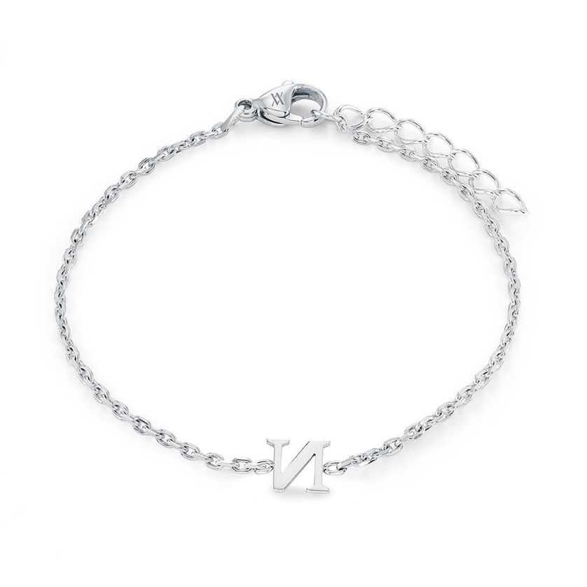 Italgem INITIAL3 5+1 Girl's Silver S.Steel Block Letter Bracelet