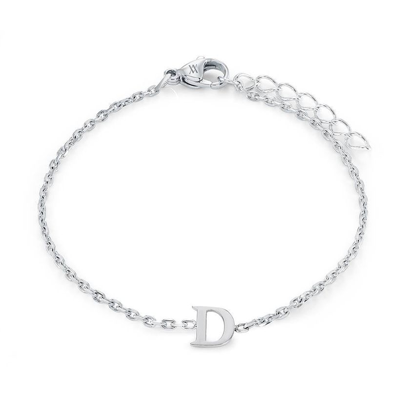 Italgem INITIAL3 5+1 Girl's Silver S.Steel Block Letter Bracelet