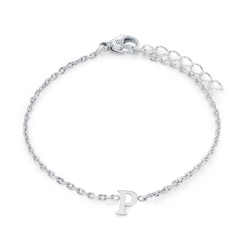 Italgem INITIAL3 5+1 Girl's Silver S.Steel Block Letter Bracelet