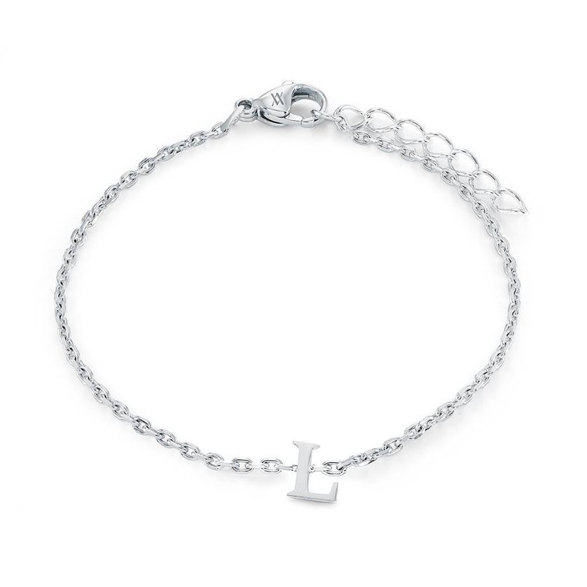Italgem INITIAL3 5+1 Girl's Silver S.Steel Block Letter Bracelet